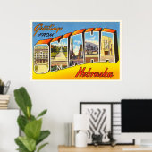 Omaha Nebraska NE Old Vintage Travel Souvenir Poster (Heimbüro)
