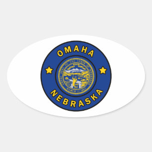 Omaha Nebraska Ovaler Aufkleber