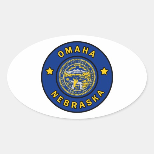 Omaha Nebraska Ovaler Aufkleber (Vorderseite)