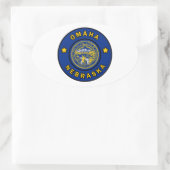 Omaha Nebraska Ovaler Aufkleber (Tasche)