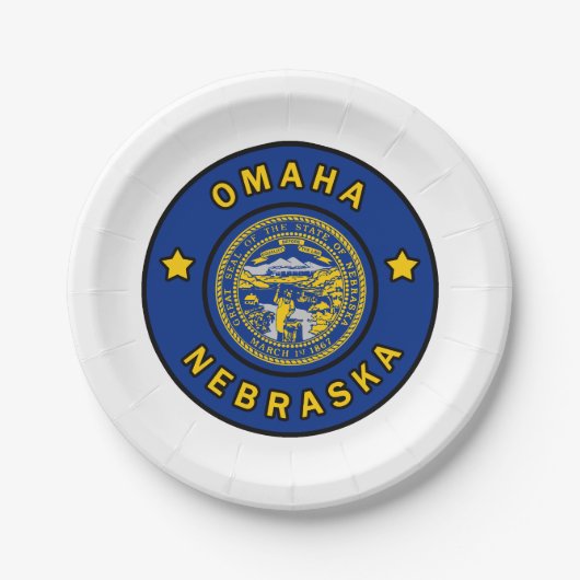 Omaha Nebraska Pappteller (Vorderseite)