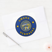 Omaha Nebraska Quadratischer Aufkleber (Umschlag)
