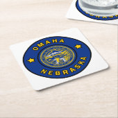 Omaha Nebraska Rechteckiger Pappuntersetzer (angewinkelt)