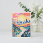 Omaha Nebraska Reise Ästhetik Postkarte (Stehend Vorderseite)
