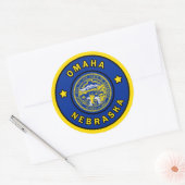 Omaha Nebraska Runder Aufkleber (Umschlag)