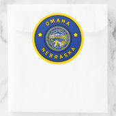 Omaha Nebraska Runder Aufkleber (Tasche)