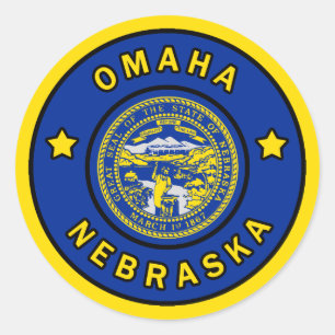 Omaha Nebraska Runder Aufkleber
