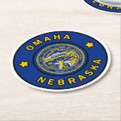 Omaha Nebraska Runder Pappuntersetzer (Angewinkelt)