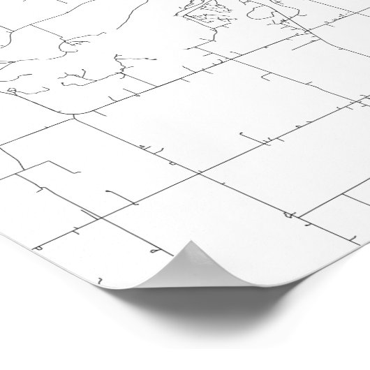 Omaha, Nebraska (schwarz auf weiß) Poster (Ecke)