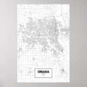 Omaha, Nebraska (schwarz auf weiß) Poster (Vorne)