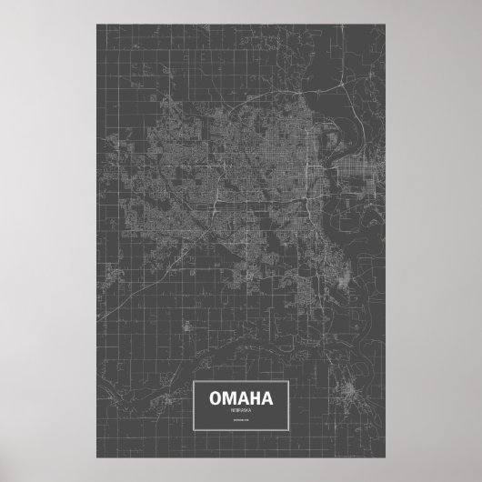 Omaha, Nebraska (schwarz weiß) Poster (Vorne)