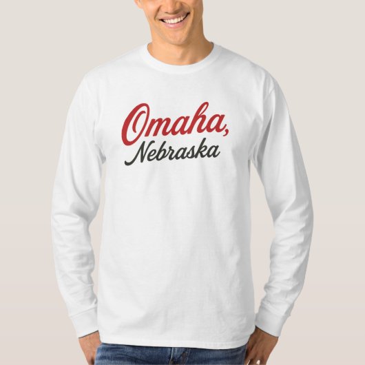 Omaha Nebraska Script Design | Classic Midwest Cit T-Shirt (Vorderseite)