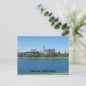 Omaha, Nebraska Skyline auf der Leinwand Postkarte (Stehend Vorderseite)