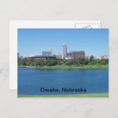 Omaha, Nebraska Skyline auf der Leinwand Postkarte (Vorne/Hinten)