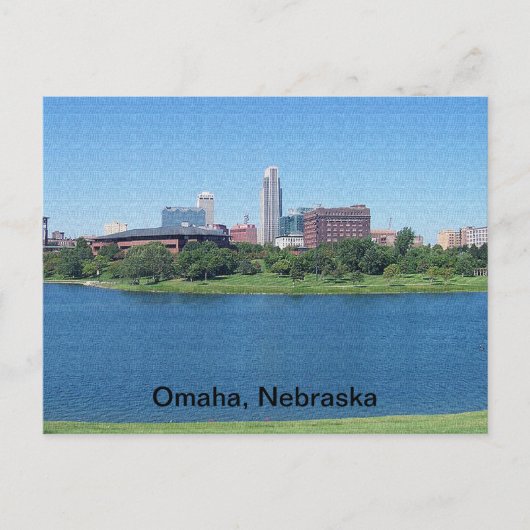 Omaha, Nebraska Skyline auf der Leinwand Postkarte (Vorderseite)