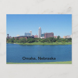Omaha, Nebraska Skyline auf Leinwand Postkarte