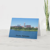 Omaha Nebraska-Skyline-Jahrestag Karte (Vorderseite)