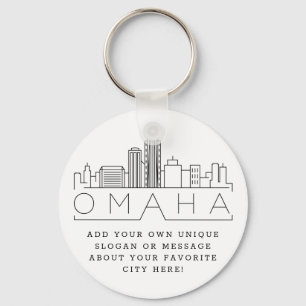Omaha, Nebraska stylisierte Skyline  Benutzerdefin Schlüsselanhänger