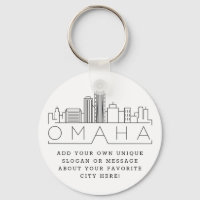 Omaha, Nebraska Stylized Skyline | Benutzerdefinie