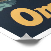 Omaha Nebraska USA Art Vintage Reise Illustration Poster (Ecke)