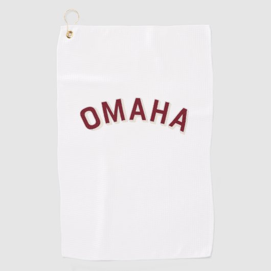 Omaha, Nebraska Vintag Arch Golfhandtuch (Vorderseite)