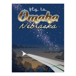 Omaha, Nebraska Vintage-Flugreiseplakat Fotodruck