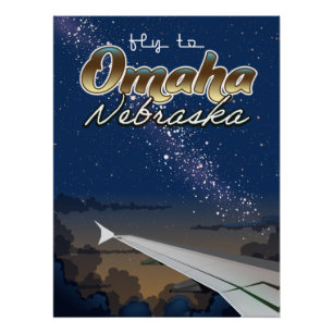 Omaha, Nebraska Vintage-Flugreiseplakat Poster