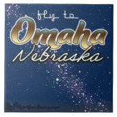 Omaha, Nebraska Vintages Flugplakat Fliese (Vorderseite)