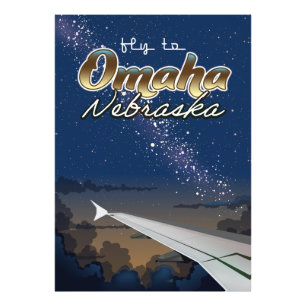 Omaha, Nebraska Vintages Flugplakat Fotodruck