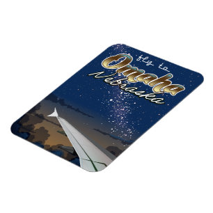 Omaha, Nebraska Vintages Flugplakat Magnet