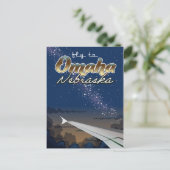 Omaha, Nebraska Vintages Flugplakat Postkarte (Stehend Vorderseite)