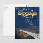 Omaha, Nebraska Vintages Flugplakat Postkarte (Vorne/Hinten)