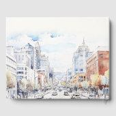 Omaha Nebraska Watercolor Landscape Wedding Gästebuch (Rückseite)