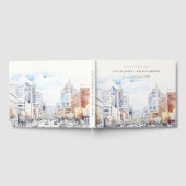Omaha Nebraska Watercolor Landscape Wedding Gästebuch (Voll)
