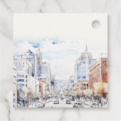 Omaha Nebraska Watercolor Landscape Wedding Geschenkanhänger (Rückseite)