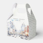 Omaha Nebraska Watercolor Landscape Wedding Geschenkschachtel (Rückseite)