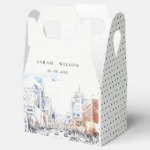 Omaha Nebraska Watercolor Landscape Wedding Geschenkschachtel (Geöffnet)