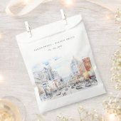 Omaha Nebraska Watercolor Landscape Wedding Geschenktütchen (Ausgeschnitten)