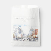 Omaha Nebraska Watercolor Landscape Wedding Geschenktütchen (Vorderseite)