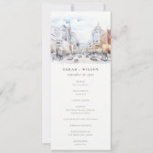 Omaha Nebraska Watercolor Scape Wedding Program Einladung (Vorderseite)