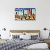 Omaha, NebraskaGroße BuchstabenszenenOmaha, NE 2 Leinwanddruck (Insitu (Schlafzimmer))