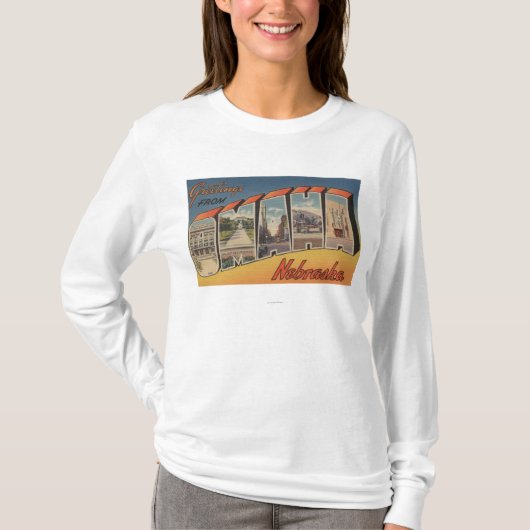 Omaha, NebraskaLarge Buchstabe ScenesOmaha, Ne T-Shirt (Vorderseite)