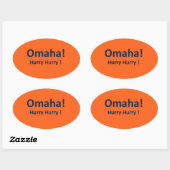 OMAHA Oval Sticker für DENVER BRONCOS Fans Eile (Blatt)