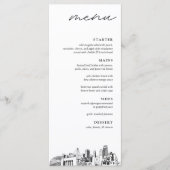 Omaha Skyline Modernes Menü für Hochzeitsessen Menükarte (Vorderseite)