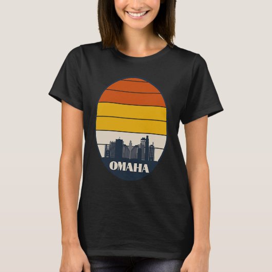 Omaha Skyline, Omaha Nebraska, Omaha NE Stadt T-Shirt (Vorderseite)