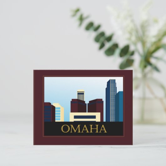 Omaha Skyline Postkarte (Stehend Vorderseite)
