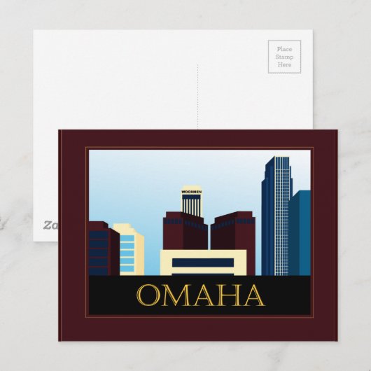 Omaha Skyline Postkarte (Vorne/Hinten)