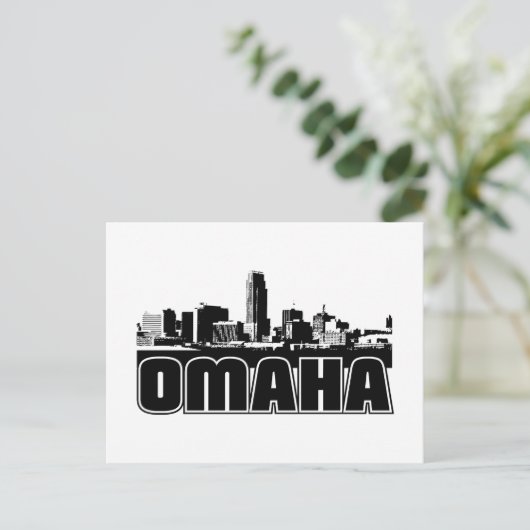 Omaha Skyline Postkarte (Stehend Vorderseite)