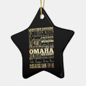 Omaha-Stadt der Nebraska-Staats-Typografie-Kunst Keramik Ornament (Links)