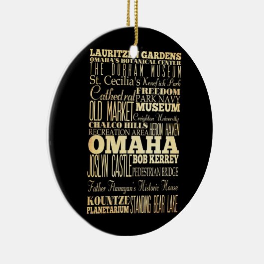 Omaha-Stadt der Nebraska-Staats-Typografie-Kunst Keramikornament (Rechts)